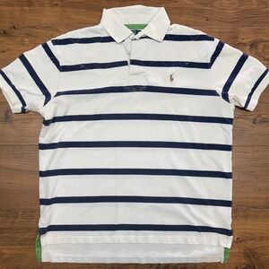 Vintage 90s Polo Ralph Lauren Shirt Men XL Polo Flesh Pony Quilted Preppy READ